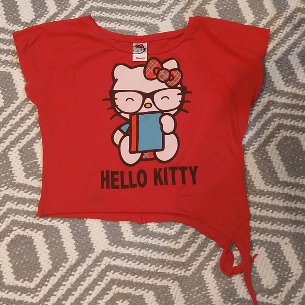 Hello Kitty Red Cropped T Shirt - Medium